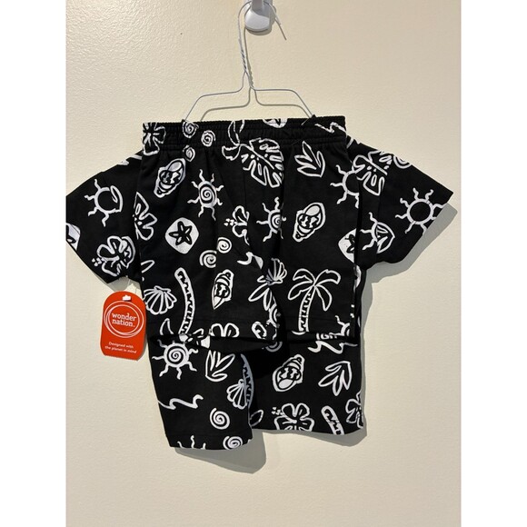 NWT Wonder Nation Black Shirt & Shorts Outfit - 2T - Picture 2 of 3
